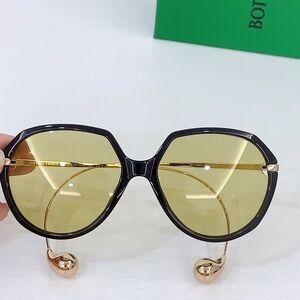 Bottega Veneta Black and Gold Sunglasses